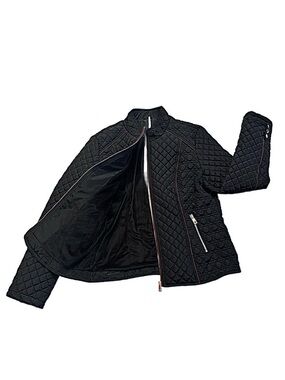 BELLIVERA ~ Black Quilted Bomber Jacket w/Plush Lining and Pockets size M/ML